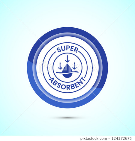 Water absorbent icon design illustration, Water drop absorb sign, symbol, Button design 124372675