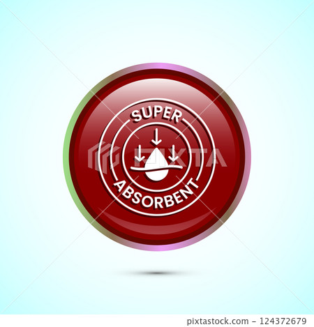 Water absorbent icon design illustration, Water drop absorb sign, symbol, Button design 124372679