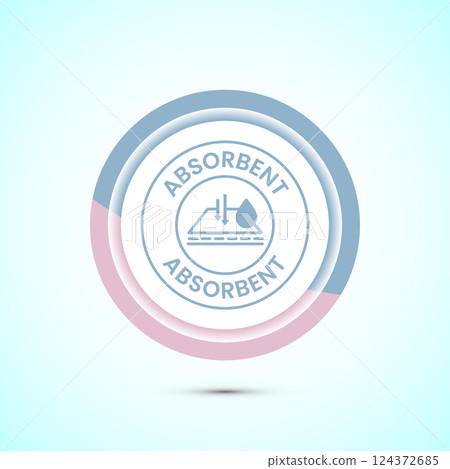 Water absorbent icon design illustration, Water drop absorb sign, symbol, Button design Water absorbent icon design illustration, Water drop absorb sign, symbol, Button design 124372685