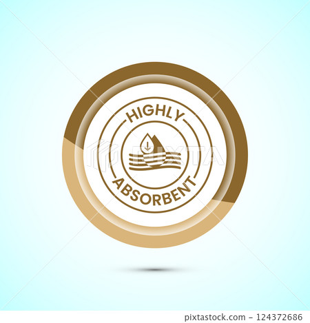 Water absorbent icon design illustration, Water drop absorb sign, symbol, Button design Water absorbent icon design illustration, Water drop absorb sign, symbol, Button design 124372686