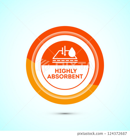 Water absorbent icon design illustration, Water drop absorb sign, symbol, Button design Water absorbent icon design illustration, Water drop absorb sign, symbol, Button design 124372687