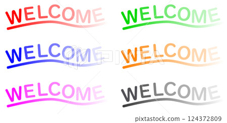 Colorful letters saying "welcome" in English Colorful letters saying "welcome" in English 124372809