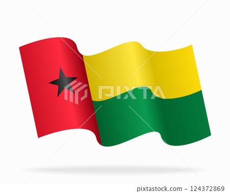 Guinea Bissau flag wavy background layout. Vector illustration. Guinea Bissau flag wavy background layout. Vector illustration. 124372869