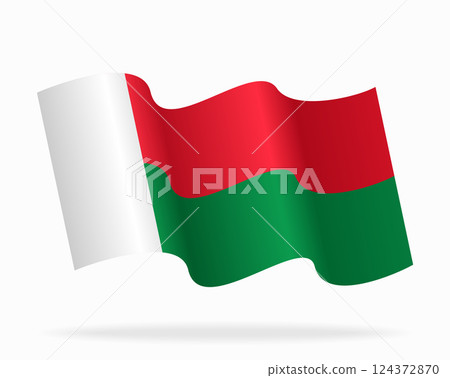 Madagascar flag wavy background layout. Vector illustration. Madagascar flag wavy background layout. Vector illustration. 124372870