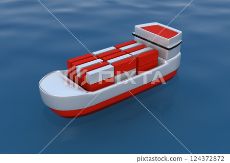 3d rendering of container cargo ship 3d rendering of container cargo ship 124372872
