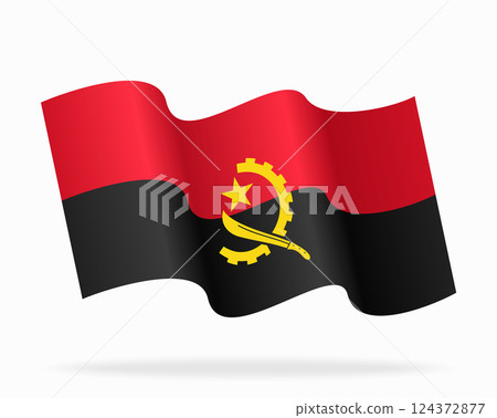 Angolan flag wavy background layout. Vector illustration. 124372877