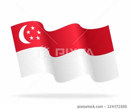Singaporean flag wavy background layout. Vector illustration. Singaporean flag wavy background layout. Vector illustration. 124372880