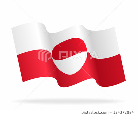 Greenland flag wavy background layout. Vector illustration. 124372884