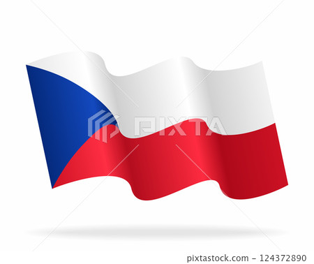 Czech flag wavy background layout. Vector illustration. 124372890
