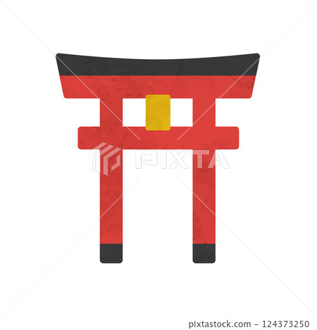 Watercolor torii gate illustration 124373250