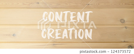 Time for content creation symbol. Concept words Content creation on beautiful wooden wall. Beautiful wooden wall background. Business time for content creation concept. Copy space. Time for content creation symbol. Concept words Content creation on beautiful wooden wall. Beautiful wooden wall background. Business time for content creation concept. Copy space. 124373572
