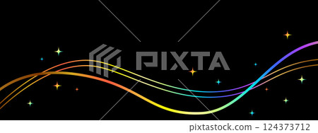 Luxurious abstract banner Black & rainbow gold 124373712