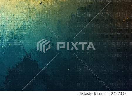 Green grunge noise gradient texture. Dotted halftone overlay. 124373983
