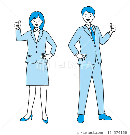 Good sign: Business person making a good pose 124374166