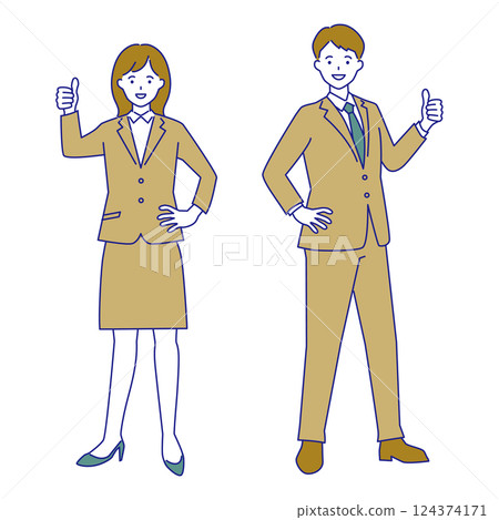 Men and women in suits Good sign Men and women in suits Good sign 124374171