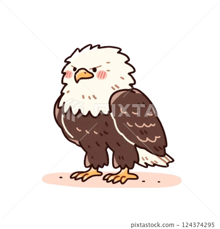 Deformation, eagle illustration, icon, simple, material, no background 124374295