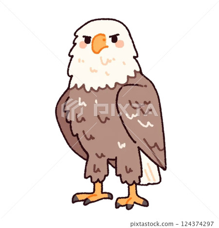 簡單的鷹插圖、圖示、材料、無背景 簡單的鷹插圖、圖示、材料、無背景 124374297