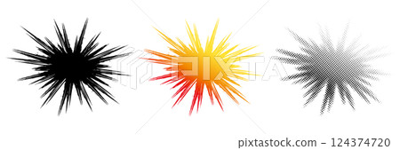 Brush strokes, gradients, and halftones 124374720