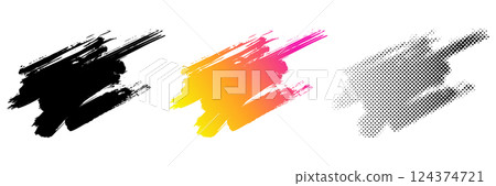 Brush strokes, gradients, and halftones 124374721