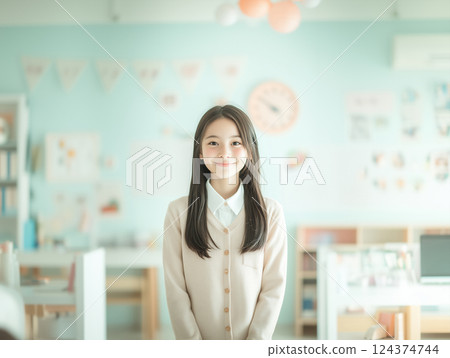 A girl with a bright future ahead of her, and the possibilities in the learning environment A girl with a bright future ahead of her, and the possibilities in the learning environment 124374744