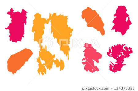 Set of abstract grunge design elements trendy vector illustration 124375385