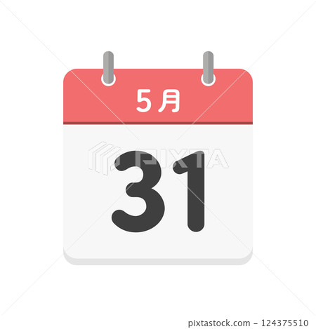 May 31st daily calendar icon - Illustration material of a Japanese calendar with the date 5/31 124375510
