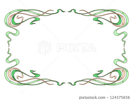 Frame in art nouveau style. Decorative curl element. Frame in art nouveau style. Decorative curl element. 124375656