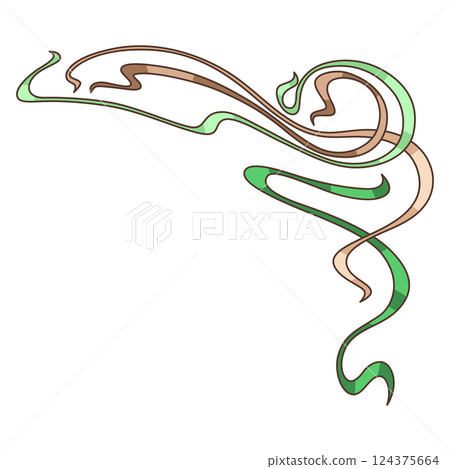 Corner in art nouveau style. Decorative curl element. 124375664