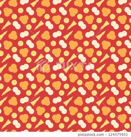 Seamless pattern with abstract arrows and circles. Hand drawn illustration for your projects. Seamless pattern with abstract arrows and circles. Hand drawn illustration for your projects. 124375931