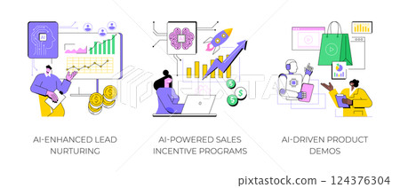 Artificial Intelligence for sales teams abstract concept vector illustrations. 124376304