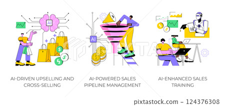 Artificial Intelligence in Sales abstract concept vector illustrations. 124376308