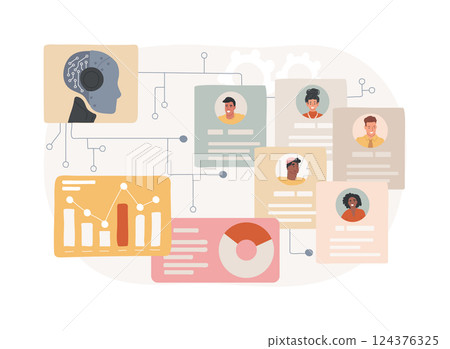 AI-Analyzed User Behavior abstract concept vector illustration. AI-Analyzed User Behavior abstract concept vector illustration. 124376325