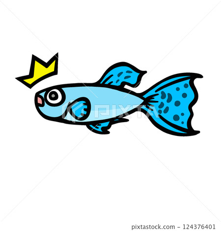 A simple illustration of a surprised guppy 124376401