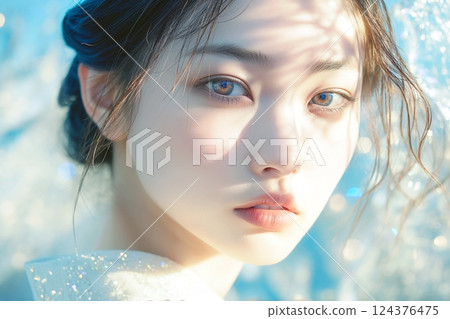 女性美麗肌膚與護膚“AI生成圖像” 124376475