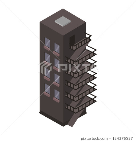 Colored isometric building icon Vector 124376557
