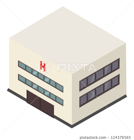 Colored isometric building icon Vector Colored isometric building icon Vector 124376565