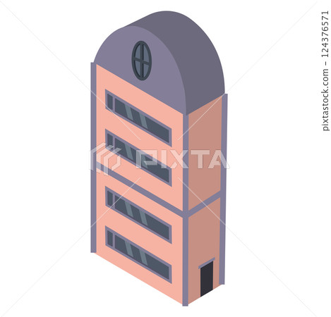 Colored isometric building icon Vector Colored isometric building icon Vector 124376571