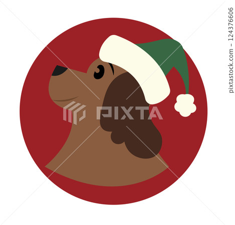 Isolated dog avatar with winter hat icon Isolated dog avatar with winter hat icon 124376606
