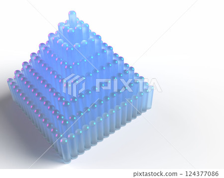 3D illustration of a pyramid made of crystal glass 3D illustration of a pyramid made of crystal glass 124377086