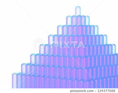3D illustration of a pyramid made of crystal glass 3D illustration of a pyramid made of crystal glass 124377089