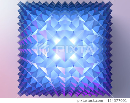 3D illustration of a pyramid made of crystal glass 3D illustration of a pyramid made of crystal glass 124377091