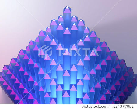 3D illustration of a pyramid made of crystal glass 3D illustration of a pyramid made of crystal glass 124377092