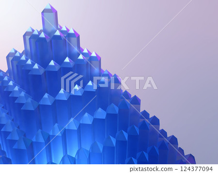 3D illustration of a pyramid made of crystal glass 3D illustration of a pyramid made of crystal glass 124377094
