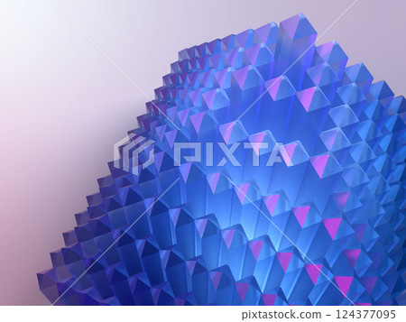 3D illustration of a pyramid made of crystal glass 3D illustration of a pyramid made of crystal glass 124377095