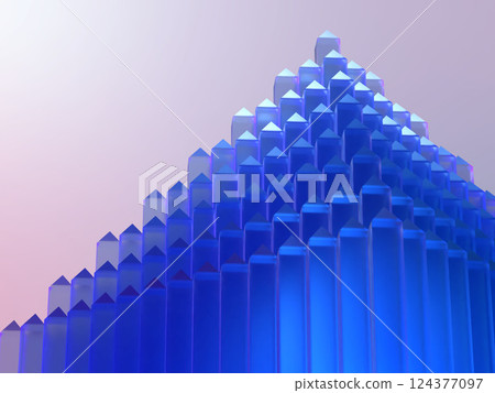 3D illustration of a pyramid made of crystal glass 3D illustration of a pyramid made of crystal glass 124377097