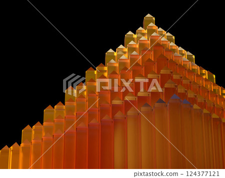 水晶玻璃金字塔的 3D 插圖 水晶玻璃金字塔的 3D 插圖 124377121