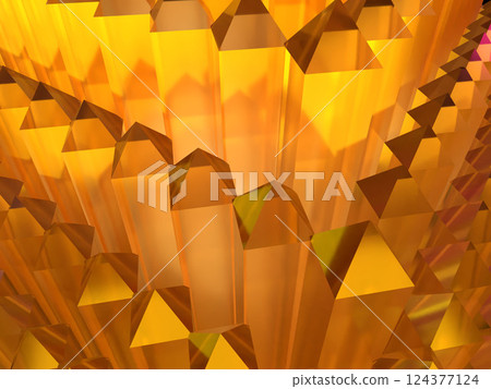 3D illustration of a pyramid made of crystal glass 124377124