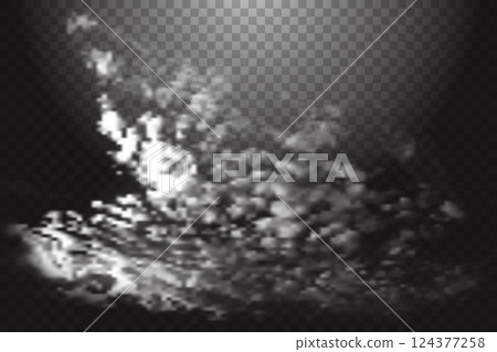 Realistic clouds effect on transparent background 124377258