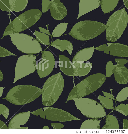 Seamless pattern with dry herbarium leaves on black background. Cottagecore foliage wallpaper. Boho botanical texture. Seamless pattern with dry herbarium leaves on black background. Cottagecore foliage wallpaper. Boho botanical texture. 124377267