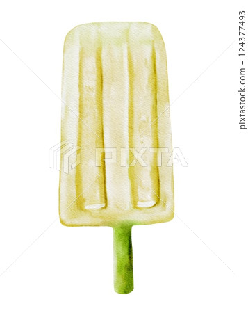Ice cream popsicle watercolor design for fabric and packaging 124377493